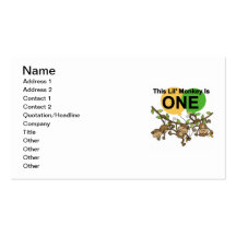 Swinging Monkeys 1st Birthday t shirts and Gifts Business Cards