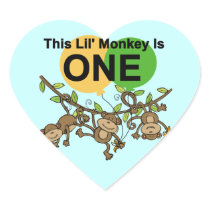 Swinging Monkeys 1st Birthday t shirts and Gifts Sticker