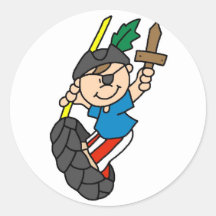 Swinging Pirate With Sword Sticker