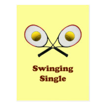 Swinging Single Tennis Post Cards