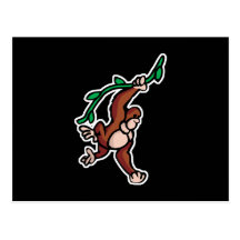swinging vine monkey postcard