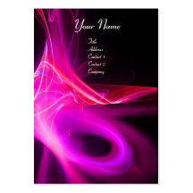SWIRL 2 MONOGRAM Vibrant black pink red violet Business Card Templates