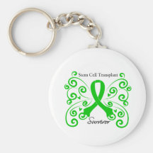 Swirl Butterfly Stem Cell Transplant Survivor Keychain
