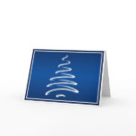 Swirl Christmas Tree in Blue and White Card