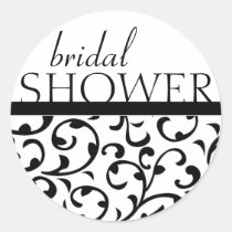 Swirl Damask Bridal Shower Labels stickers
