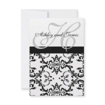 Swirl Damask RSVP Cards for Square Invites