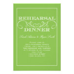 Swirl Lime Green Rehearsal Dinner Invitation