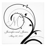 Swirl Monogram Wedding Save the Date Back View Invite