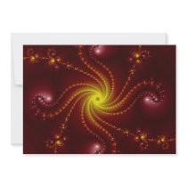 Swirl of red Fractal Invitations