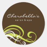 Swirl Salon spa sticker lime green brown