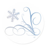 Swirl & Snowflake Round Sticker