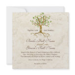 Swirl Tree Roots Antiqued Green Parchment Wedding