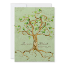 Swirl Tree Roots Antiqued Green Parchment Wedding