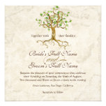 Swirl Tree Roots Antiqued Green Parchment Wedding Custom Invite