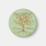 Swirl Tree Roots Antiqued Parchment Save the Date Refrigerator Magnet