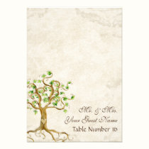 Swirl Tree Roots Antiqued Parchment Table Number invitations