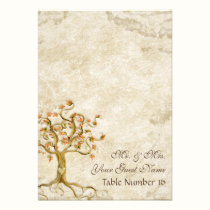 Swirl Tree Roots Antiqued Parchment Table Number invitations