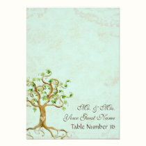 Swirl Tree Roots Antiqued Parchment Table Number invitations