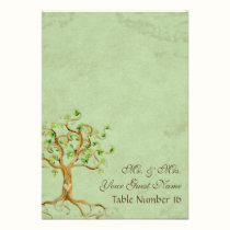 Swirl Tree Roots Antiqued Parchment Table Number invitations
