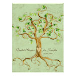Swirl Tree Roots Antiqued Sage Bridal Shower Invite