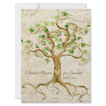 Swirl Tree Roots Antiqued Tan Bridal Shower