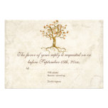Swirl Tree Roots Antiqued Tan RSVP Response Card Announcements