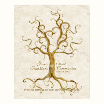 Swirl Tree Roots Antiqued Thumb Print Reception posters