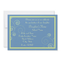Swirled In Blue Graduation Party Invite
