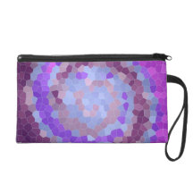 Swirling Abstract Purple Mosaic Wristlet