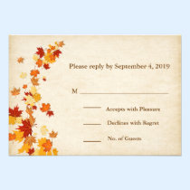 Swirling Autumn Leaves RSVP invitations