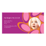 Swirling: Birth Announcement Picture Card