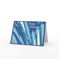 Swirling Blue Abstract Birthday Card cards