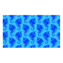 Swirling Blue Cat Pattern Business Cards
