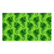 Swirling Green Cat Pattern Business Cards