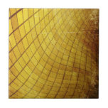 SWIRLING TWISTING SQUARES STRIPES YELLOW VORTEX DI tiles