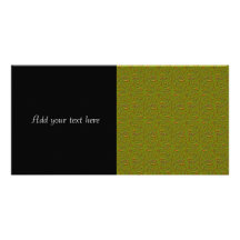 Swirling Vines Gold over Olive Green Photo Cards