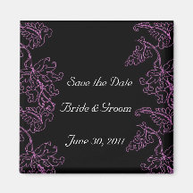 Swirling Vines, Save the Date Wedding Magnet