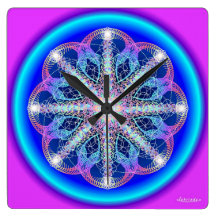 Swirling Vortex of Attraction Square Wall Clocks
