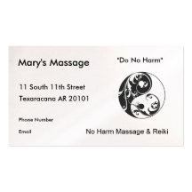 Swirling Yinyang Symbol (black) Business Card Templates