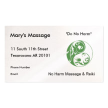 Swirling Yinyang Symbol (green) Business Card Templates