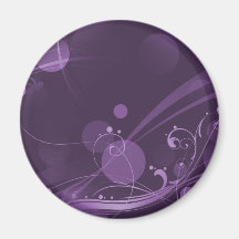 SWIRLS AND CIRCLE DOTS DARK PURPLE MAGNETS