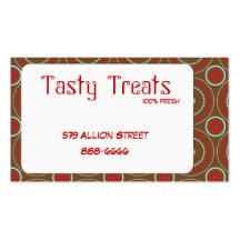 Swirls and Circles Rounded Frame Business Cards