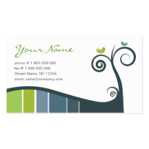 Swirls Business Card - Blue
