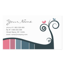 Swirls Business Card - Blue