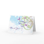 Swirls Butterflies Illustration Thank You! Card