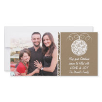 Swirls Christmas photo card in Brow