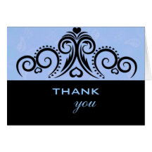 Swirls Heart Wedding (Blue) Card