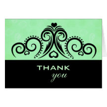 Swirls Heart Wedding (Green) Card