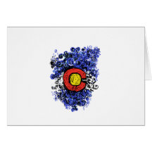 Swirly Abstract Colorado Flag Greeting Cards