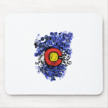 Swirly Abstract Colorado Flag Mouse Pads